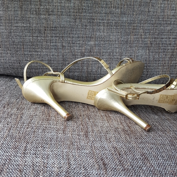 Light Gold Mirror Sandals Heels - Picture 5 of 6